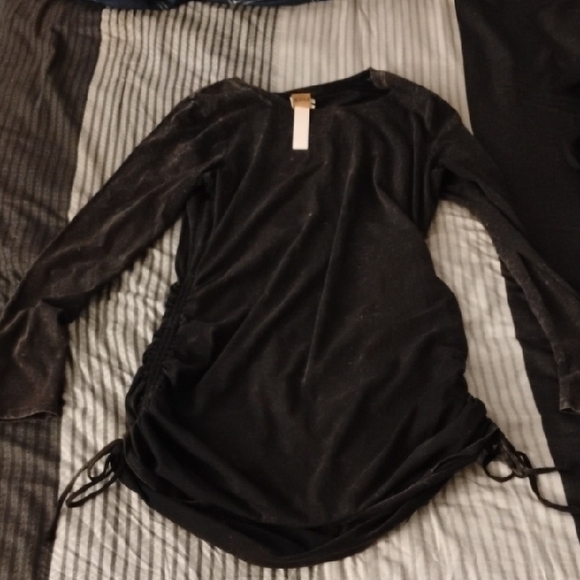 PINK Victoria's Secret Black Tie-Dye Top - Picture 1 of 3